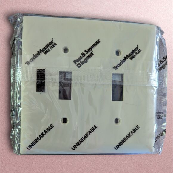 Pass & Seymour TradeMaster Two-Gang Two-Toggle Wall Plate, Ivory #TP2-I Cover - Picture 1 of 4